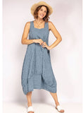 Italian Linen Sleeveless striped dress