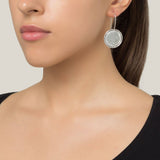 Silver plated silver plated disc hook earring