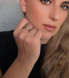 Single Duplo ring gold-plated brass
