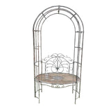 Metal Garden Arch with Bench