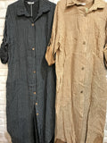 Italian linen Dress Anthracite gray
