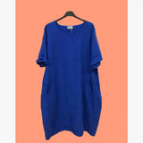 Italian Linen Long Round Neck Dress 3 Colours