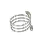 Adjustable triple silver-plated spiral ring. Steel