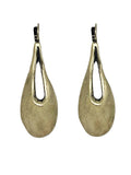 Sleepy golden teardrop sleeper crossbow earring