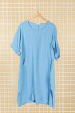 Italian Linen Long Round Neck Dress 3 Colours