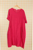 Italian Linen Long Round Neck Dress 3 Colours