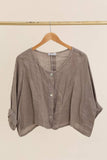 Linen Button up 3/4 sleeve