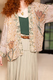 Kimono Folklore Pixie Duster Cropped w/ Bird of Peace