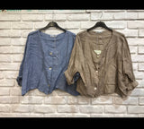 Linen Button up 3/4 sleeve