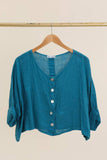 Linen Button up 3/4 sleeve