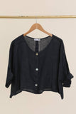 Linen Button up 3/4 sleeve