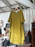 Italian Linen Dress with V-neck